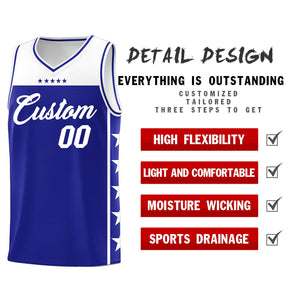 Custom Royal White Color Block Sets Sports Uniform Basketball Jersey