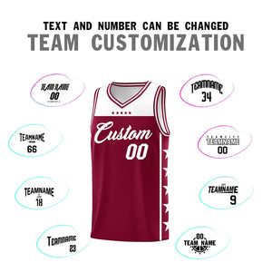 Custom Crimson White Color Block Sets Sports Uniform Basketball Jersey