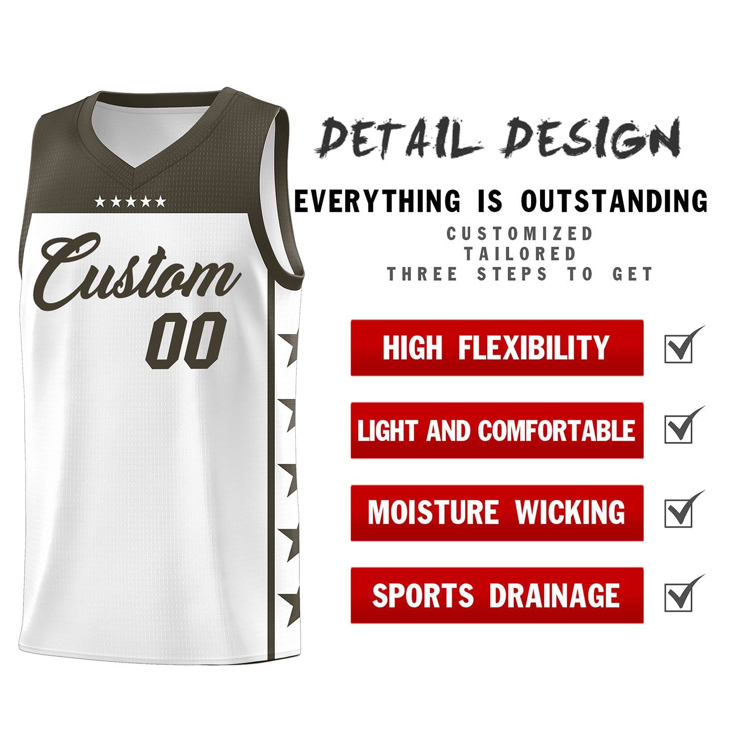 Custom White Olive Color Block Sets Sports Uniform Basketball Jersey