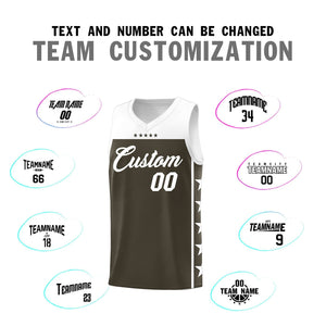 Custom Olive White Color Block Sets Sports Uniform Basketball Jersey