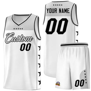 Custom White Gray Color Block Sets Sports Uniform Basketball Jersey