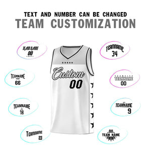 Custom White Gray Color Block Sets Sports Uniform Basketball Jersey