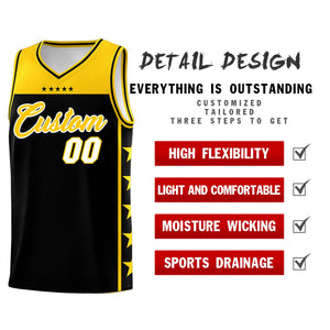 Custom Black Yellow Color Block Sets Sports Uniform Basketball Jersey