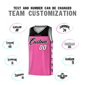 Custom Pink Black Color Block Sets Sports Uniform Basketball Jersey