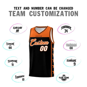 Custom Black Orange Color Block Sets Sports Uniform Basketball Jersey