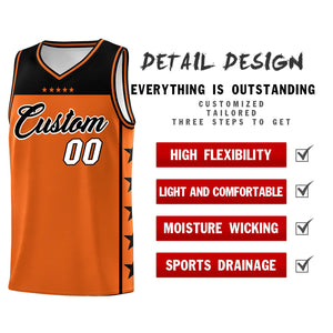 Custom Orange Black Color Block Sets Sports Uniform Basketball Jersey