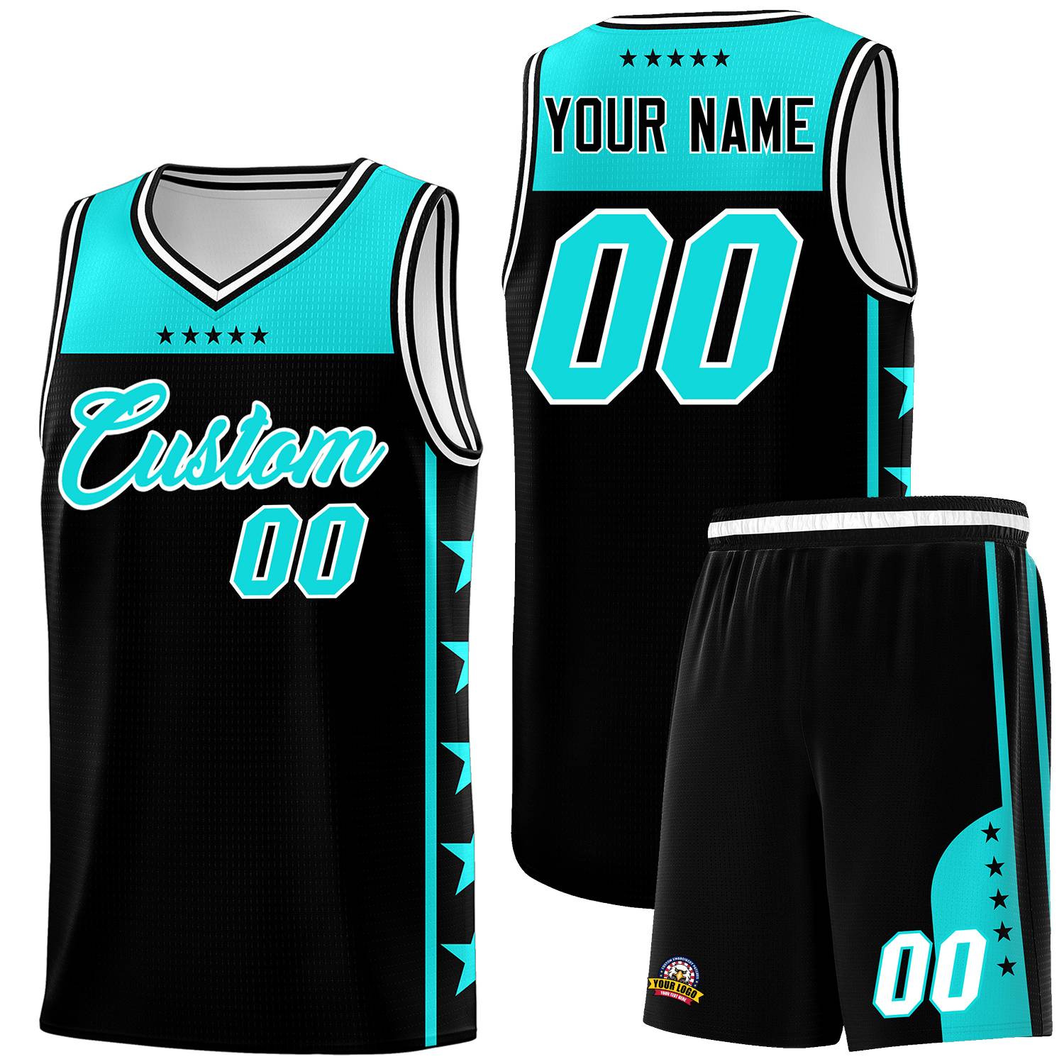 Custom Black Bright Green Color Block Sets Sports Uniform Basketball Jersey