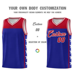 Custom Royal Red Color Block Sets Sports Uniform Basketball Jersey