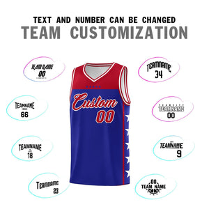 Custom Royal Red Color Block Sets Sports Uniform Basketball Jersey