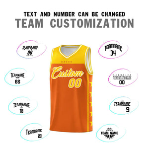 Custom Orange Yellow Color Block Sets Sports Uniform Basketball Jersey