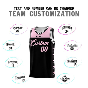 Custom Black Light Pink Color Block Sets Sports Uniform Basketball Jersey