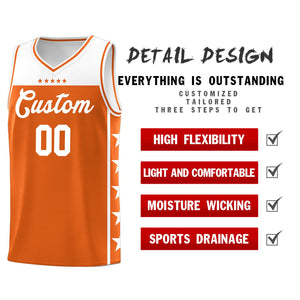 Custom Orange White Color Block Sets Sports Uniform Basketball Jersey