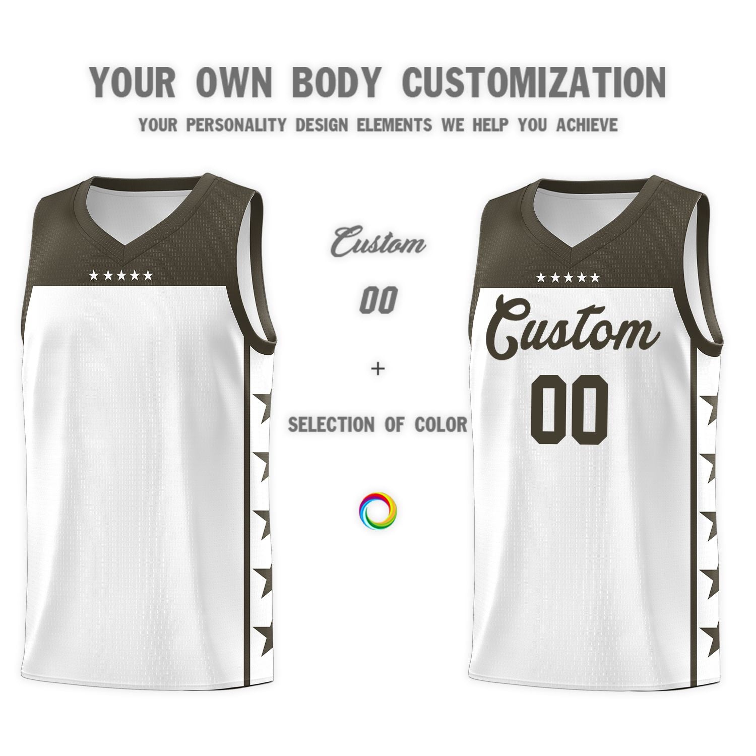 Custom White Olive Color Block Sets Sports Uniform Basketball Jersey