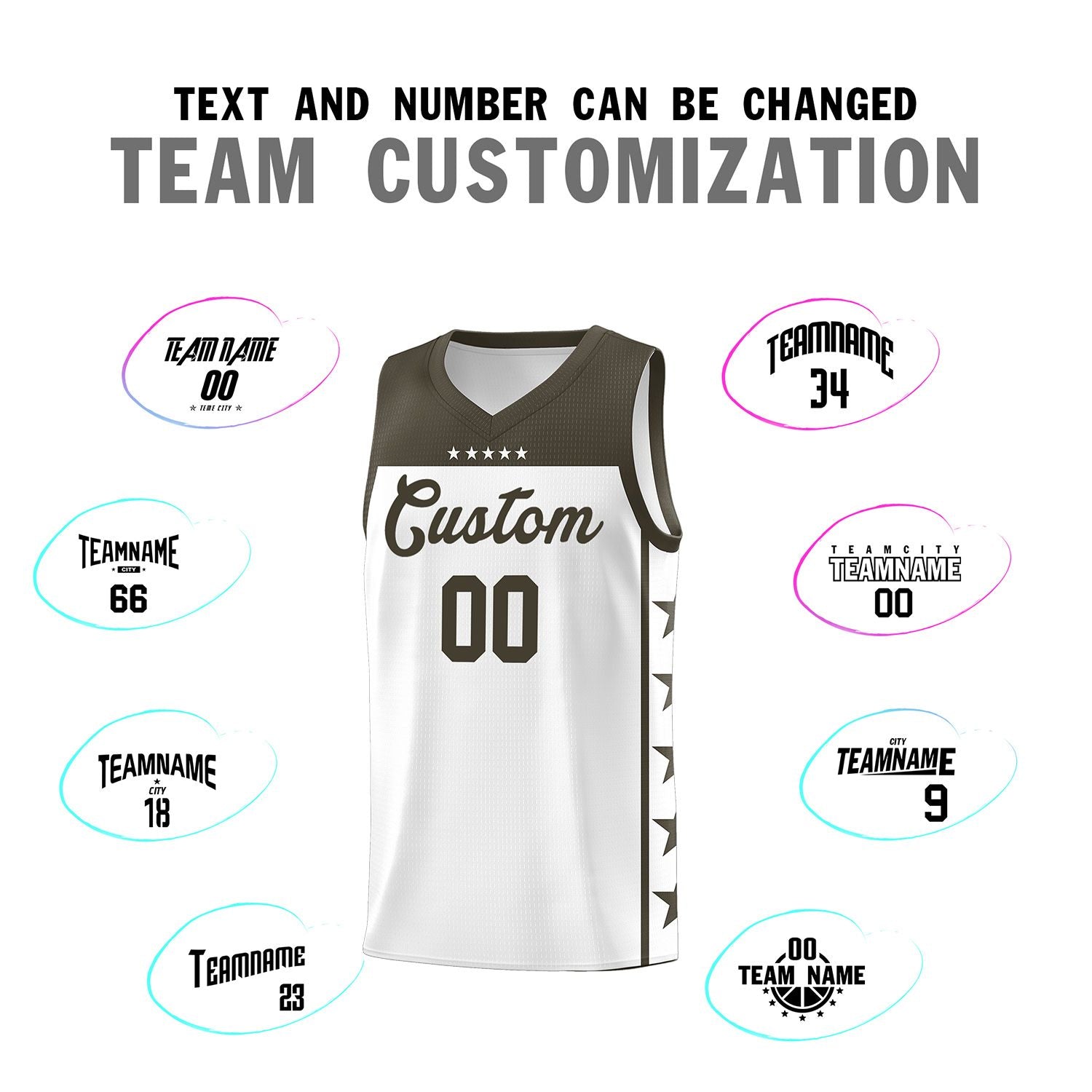 Custom White Olive Color Block Sets Sports Uniform Basketball Jersey