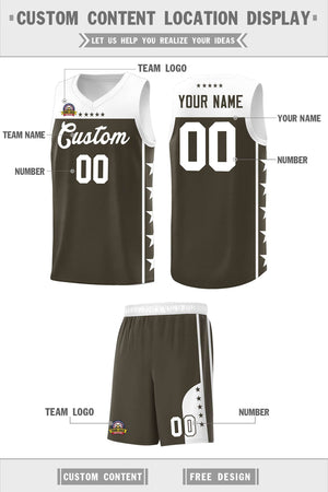 Custom Olive White Color Block Sets Sports Uniform Basketball Jersey