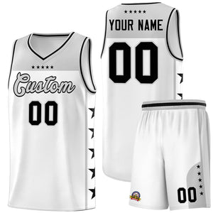 Custom White Gray Color Block Sets Sports Uniform Basketball Jersey