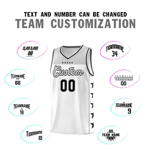 Custom White Gray Color Block Sets Sports Uniform Basketball Jersey