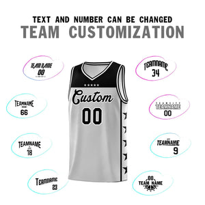 Custom Gray Black Color Block Sets Sports Uniform Basketball Jersey