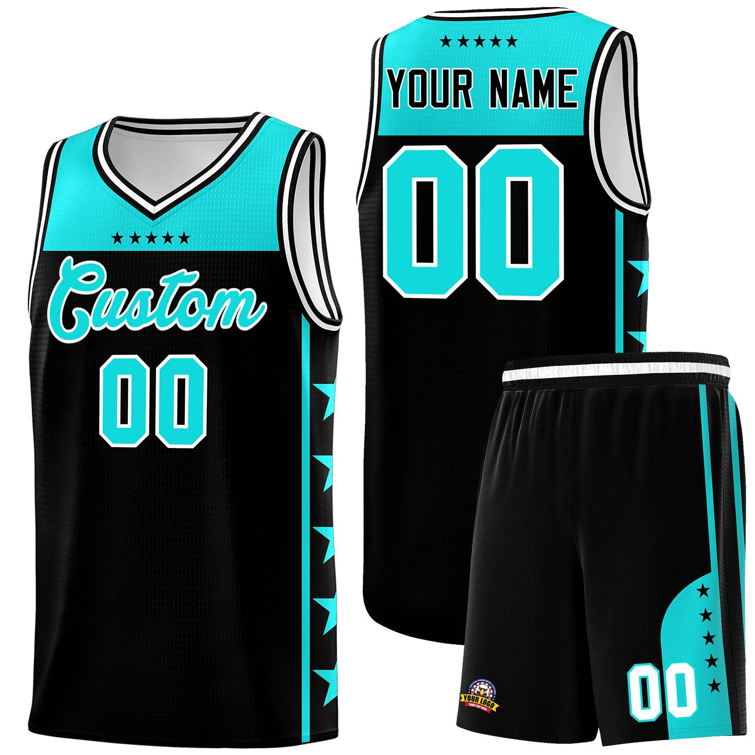 Custom Black Bright Green Color Block Sets Sports Uniform Basketball Jersey