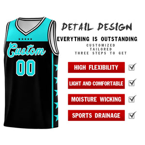 Custom Black Bright Green Color Block Sets Sports Uniform Basketball Jersey