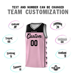 Custom Light Pink Black Color Block Sets Sports Uniform Basketball Jersey