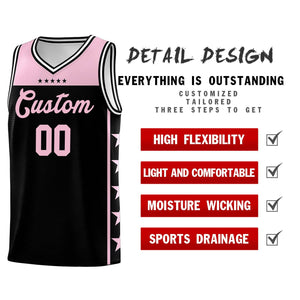 Custom Black Light Pink Color Block Sets Sports Uniform Basketball Jersey