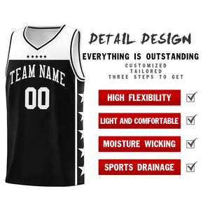 Custom Black White Color Block Sets Sports Uniform Basketball Jersey