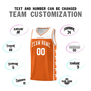 Custom Orange White Color Block Sets Sports Uniform Basketball Jersey