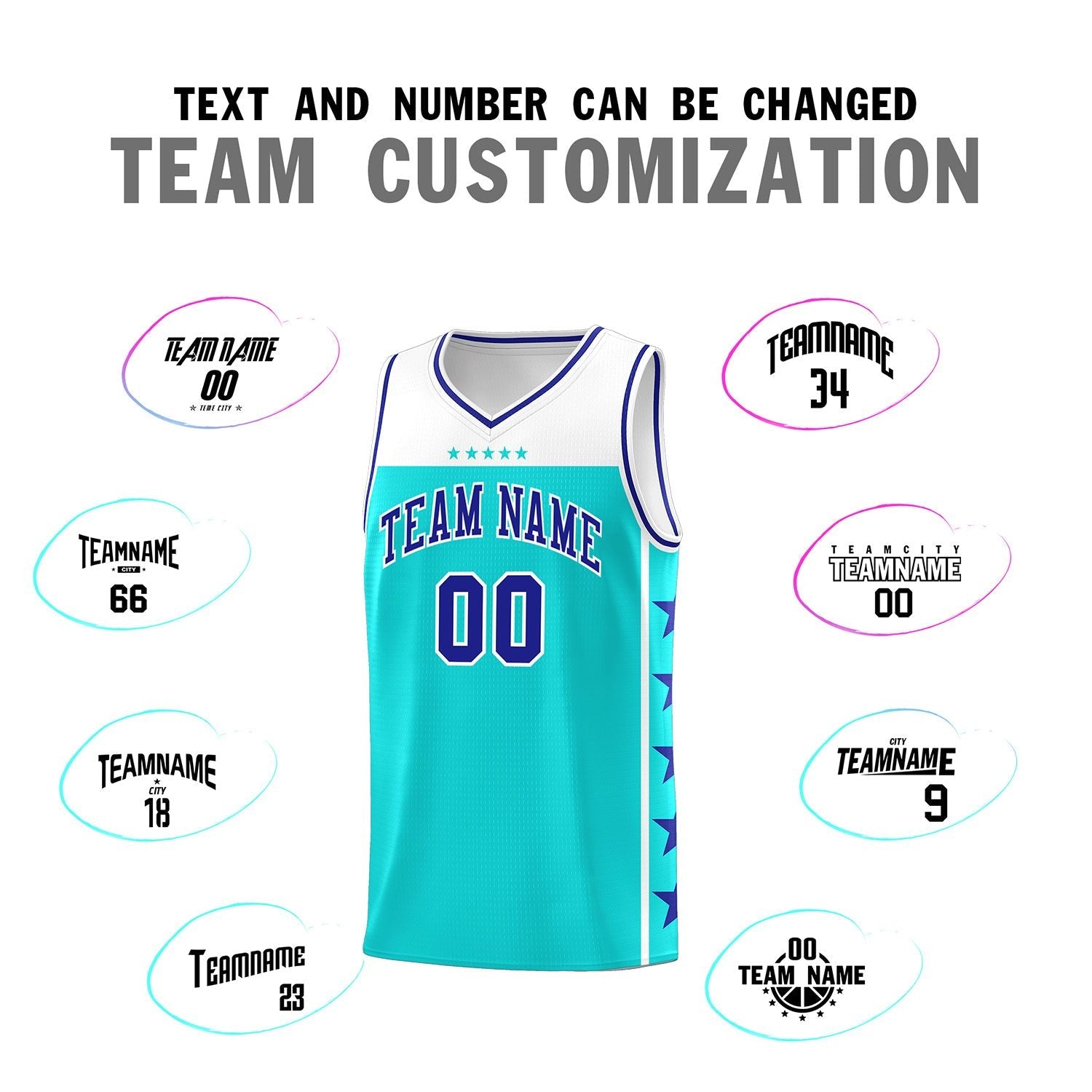 Custom Sky Blue Royal Color Block Sets Sports Uniform Basketball Jersey