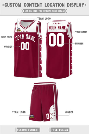 Custom Crimson White Color Block Sets Sports Uniform Basketball Jersey