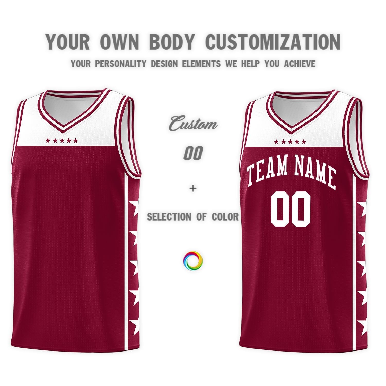 Custom Crimson White Color Block Sets Sports Uniform Basketball Jersey