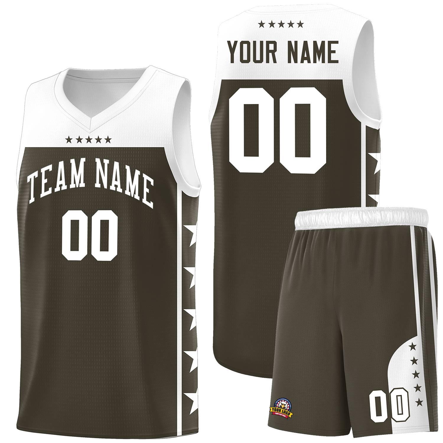 Custom Olive White Color Block Sets Sports Uniform Basketball Jersey