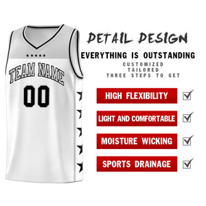 Custom White Gray Color Block Sets Sports Uniform Basketball Jersey