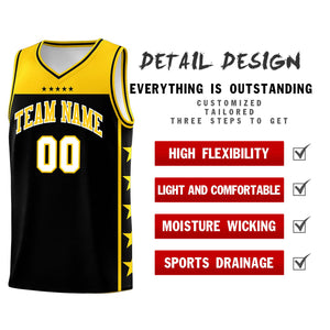 Custom Black Yellow Color Block Sets Sports Uniform Basketball Jersey