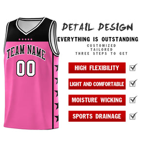 Custom Pink Black Color Block Sets Sports Uniform Basketball Jersey