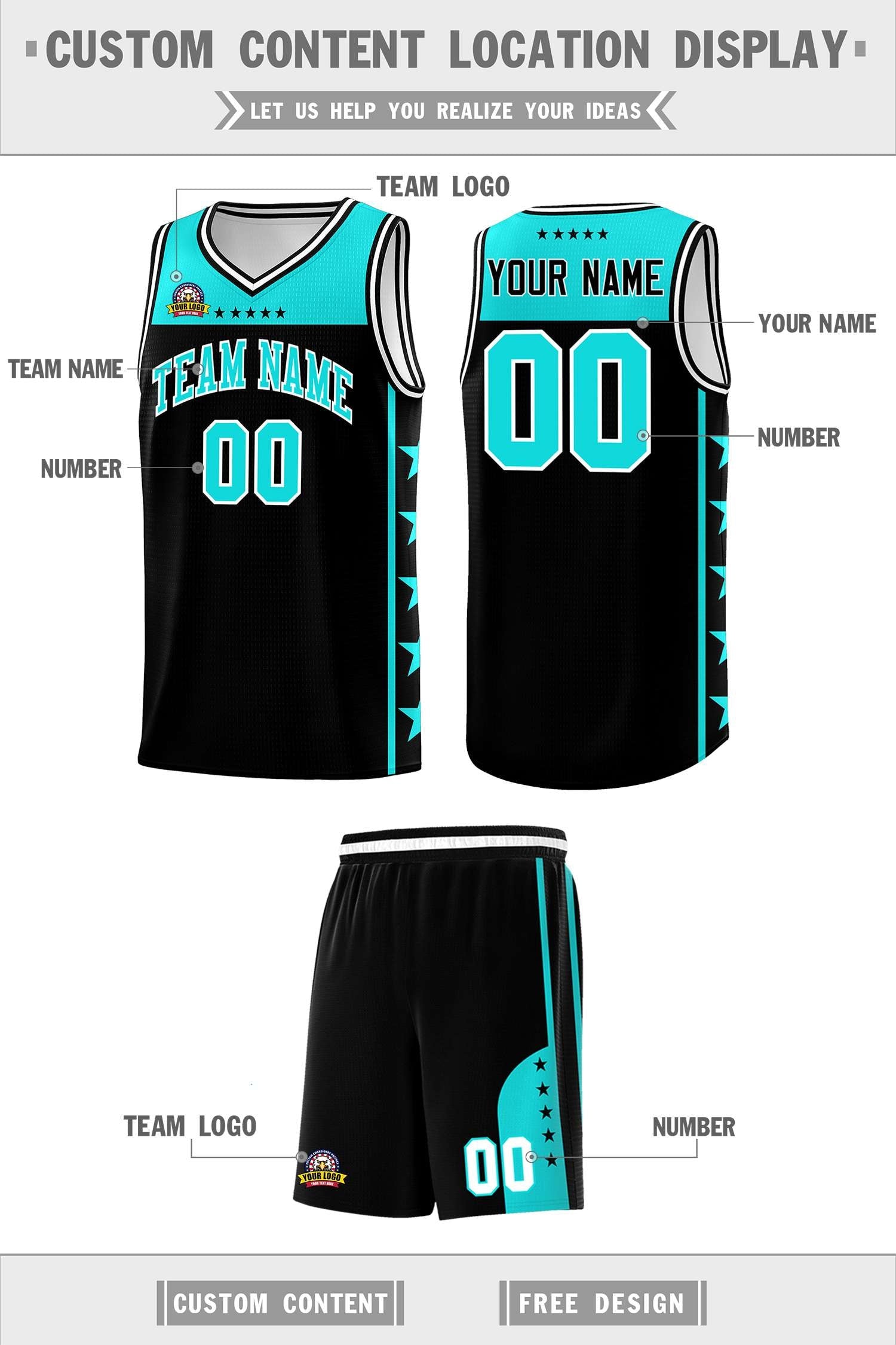 Custom Black Bright Green Color Block Sets Sports Uniform Basketball Jersey