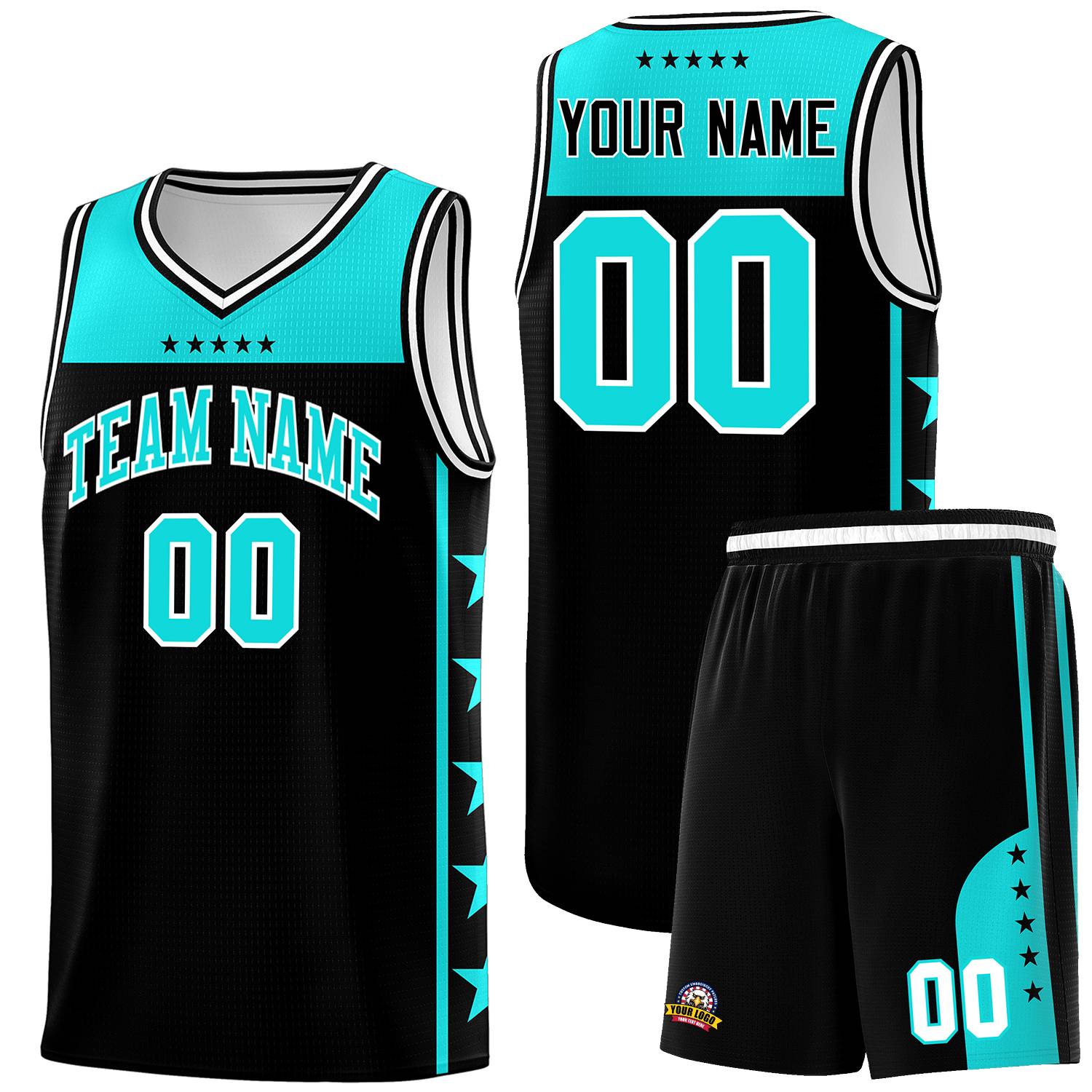 Custom Black Bright Green Color Block Sets Sports Uniform Basketball Jersey