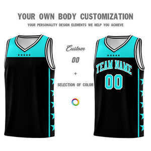 Custom Black Bright Green Color Block Sets Sports Uniform Basketball Jersey