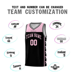 Custom Black Light Pink Color Block Sets Sports Uniform Basketball Jersey