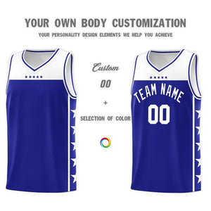 Custom Royal White Color Block Sets Sports Uniform Basketball Jersey