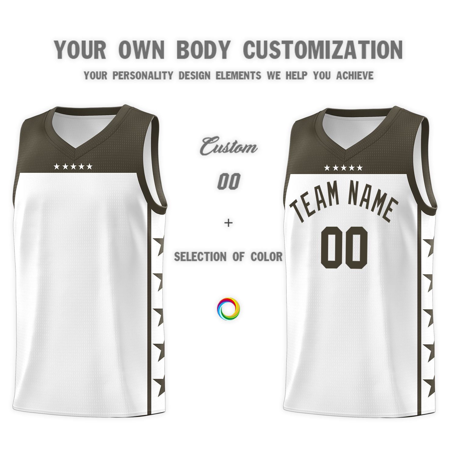 Custom White Olive Color Block Sets Sports Uniform Basketball Jersey