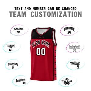 Custom Red Black Color Block Sets Sports Uniform Basketball Jersey