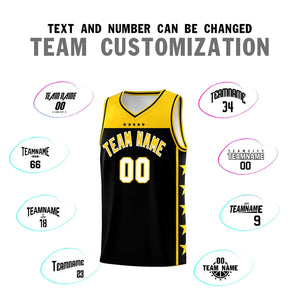 Custom Black Yellow Color Block Sets Sports Uniform Basketball Jersey