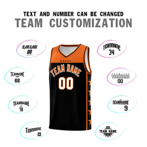 Custom Black Orange Color Block Sets Sports Uniform Basketball Jersey