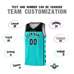 Custom Bright Green Black Color Block Sets Sports Uniform Basketball Jersey