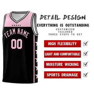 Custom Black Light Pink Color Block Sets Sports Uniform Basketball Jersey