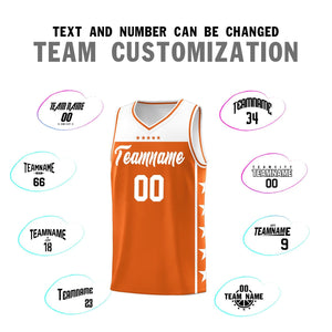 Custom Orange White Color Block Sets Sports Uniform Basketball Jersey