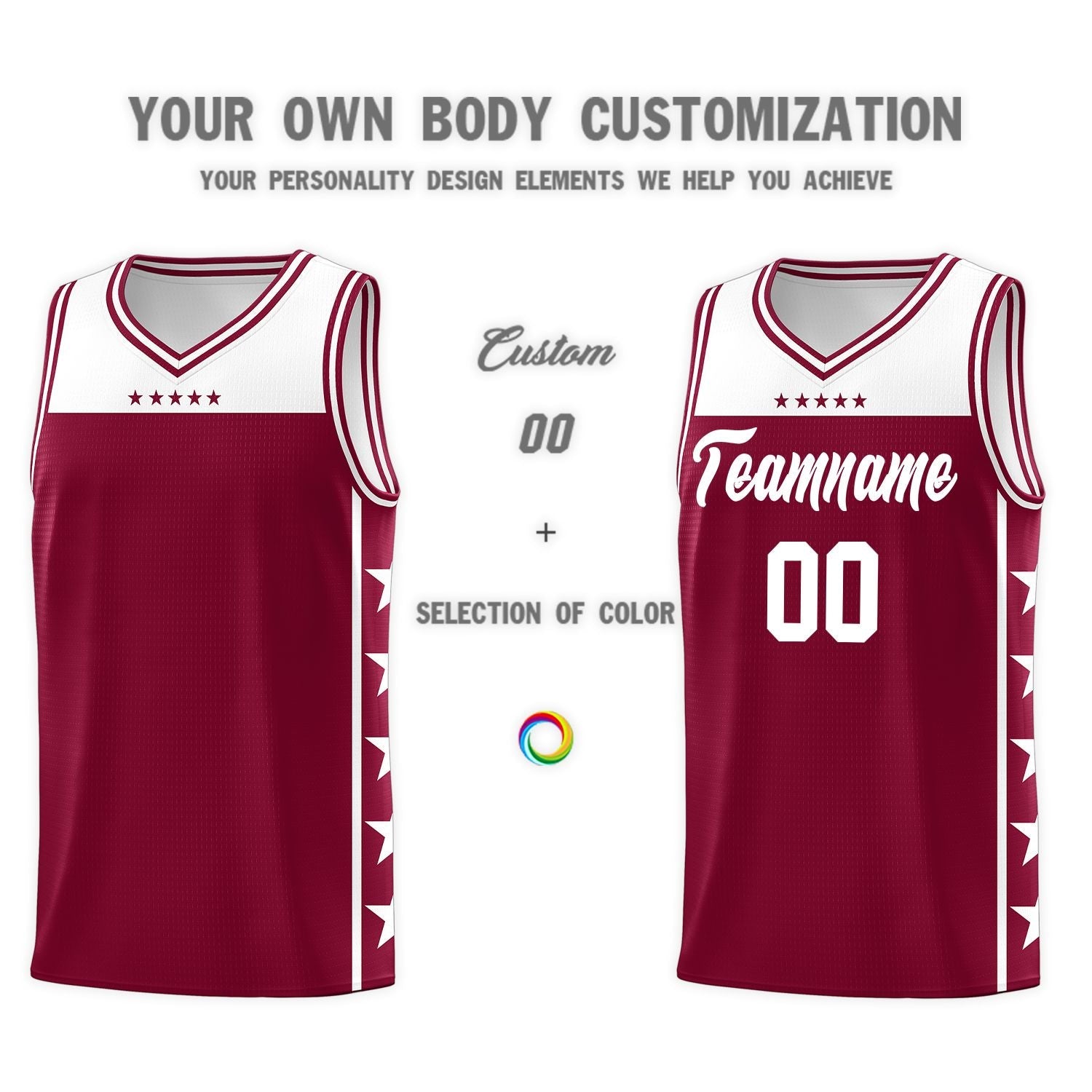 Custom Crimson White Color Block Sets Sports Uniform Basketball Jersey