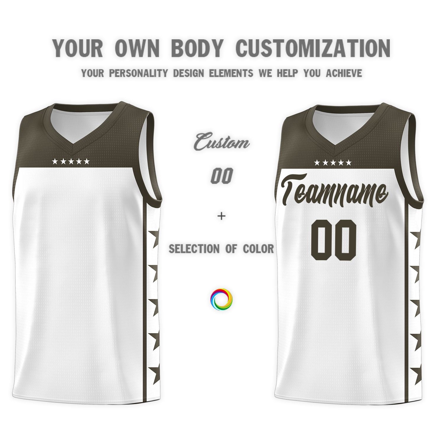 Custom White Olive Color Block Sets Sports Uniform Basketball Jersey