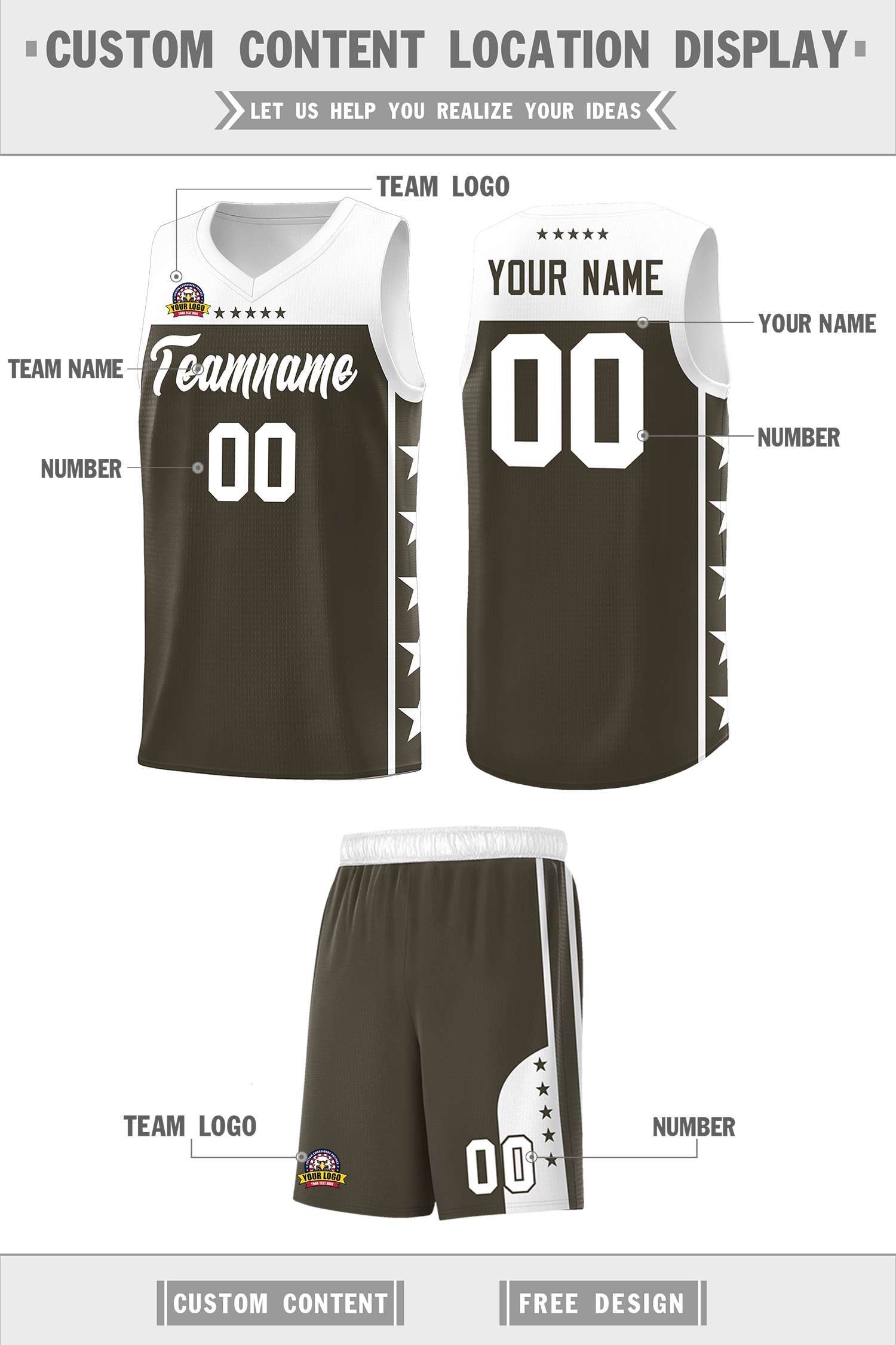 Custom Olive White Color Block Sets Sports Uniform Basketball Jersey